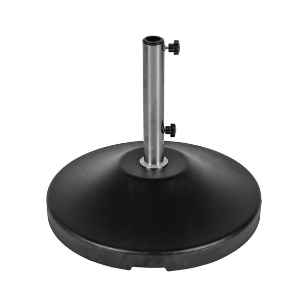 Fillable 120lb Capacity Free Standing Umbrella Base, Black, Commercial